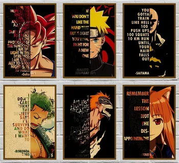 Évjárat Idézet Poszter Klasszikus Anime Ujját Plakátok nátronpapír Szöveg Art Festmény Dekoráció Bár, Kávézó Hálószoba 42X30cm